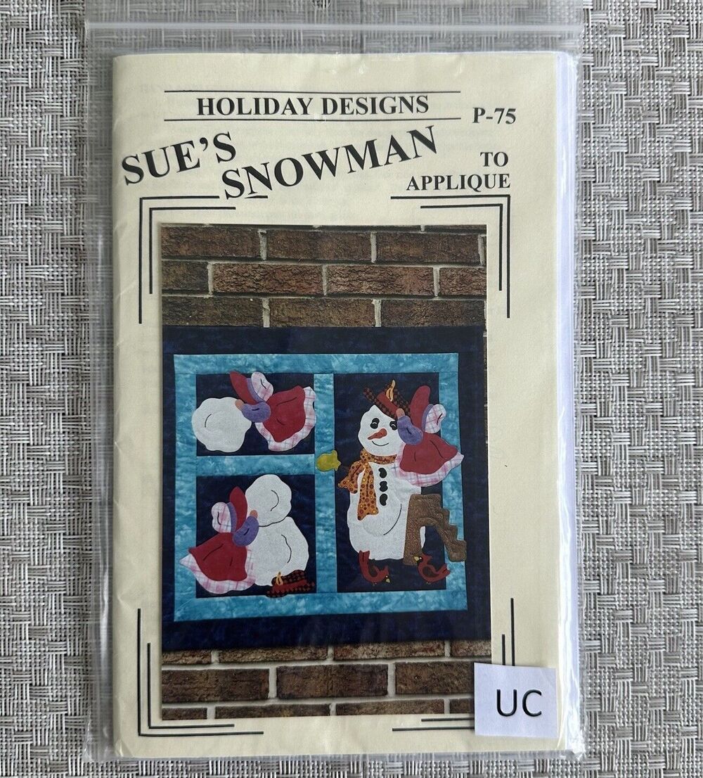Snowman Quilt Pattern Holiday Designs Sue's Snowman P75 by Donna Poster  UC
